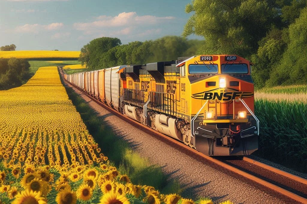 Bnsf Train In Summer