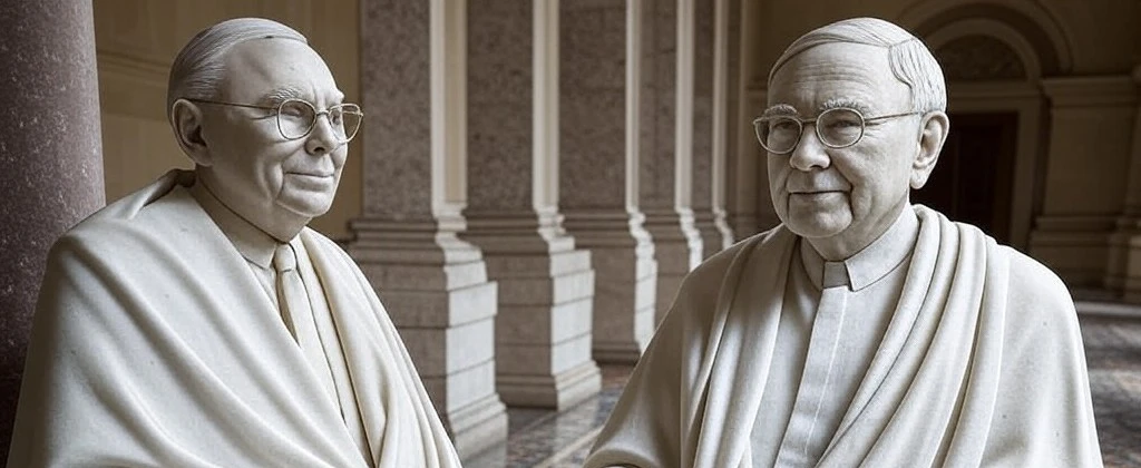 Munger Buffett As Roman Statues