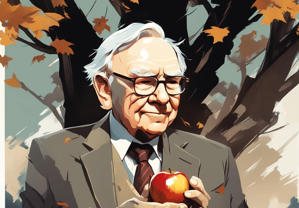 Warren Buffett Holding A Single Apple