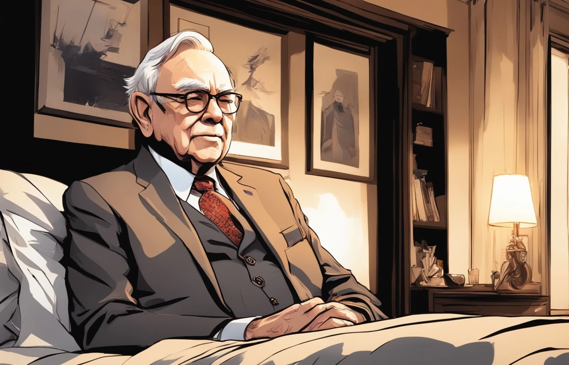 Warren Buffett In Modern Bedroom Thinking About R C Willey