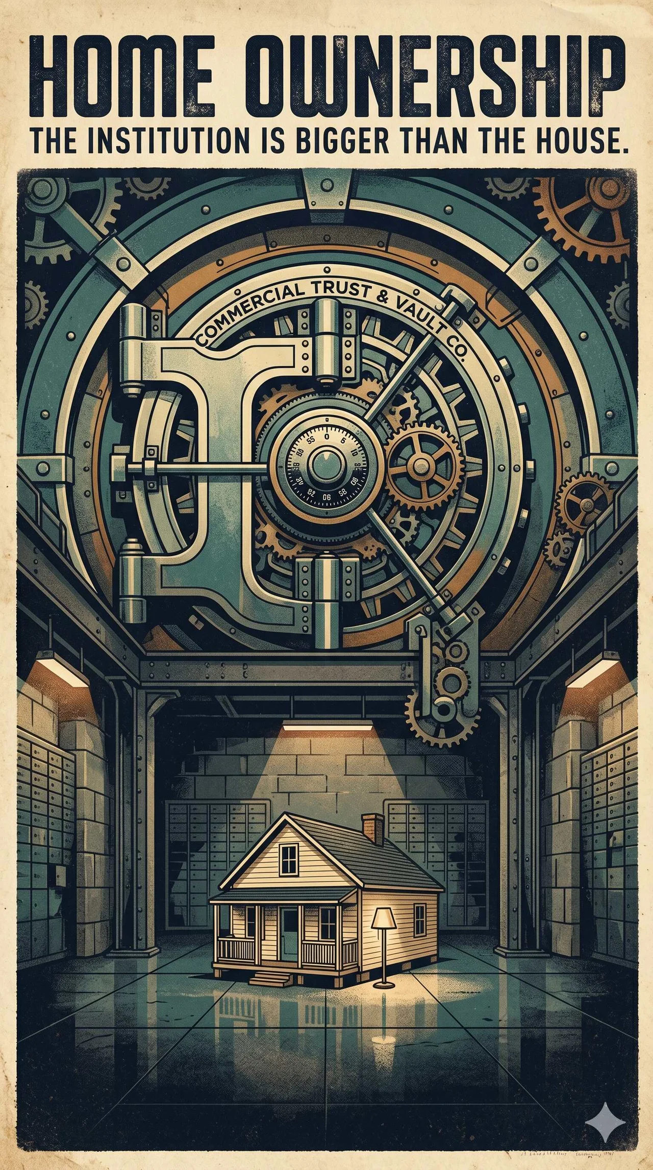 Bank vault dwarfs the home it finances