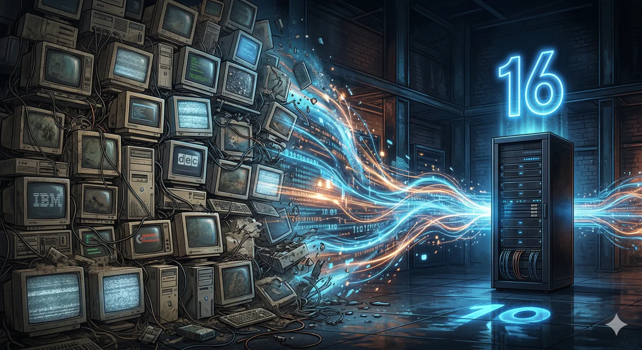 600 legacy apps consolidated into 16 systems